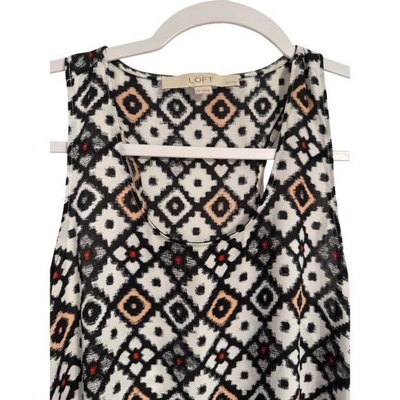 Loft Women's Petite XS Boho Colorful Abstract Print Racerback Tank Top Beach - Picture 3 of 9